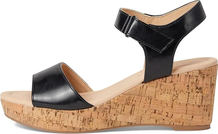 Journee Collection Ranae Women's Wedge Shoes Black : 7.5 M, Faux Leather - Image 6