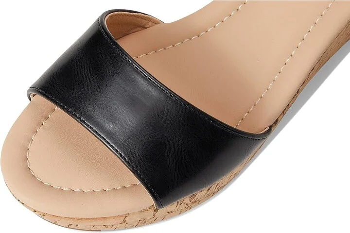 Journee Collection Ranae Women's Wedge Shoes Black : 7.5 M, Faux Leather - Image 7