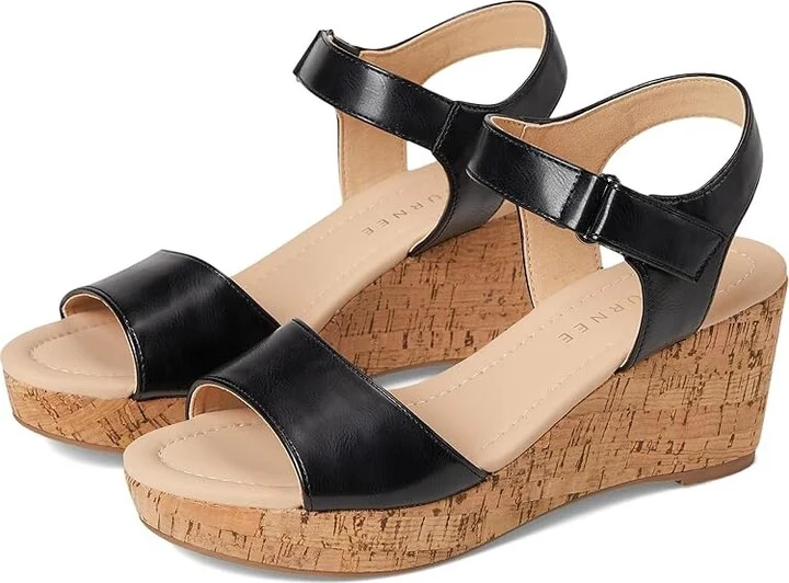 Journee Collection Ranae Women's Wedge Shoes Black : 7.5 M, Faux Leather