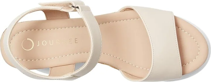 Journee Collection Ranae Women's Wedge Shoes Bone : 8 M, Faux Leather - Image 2