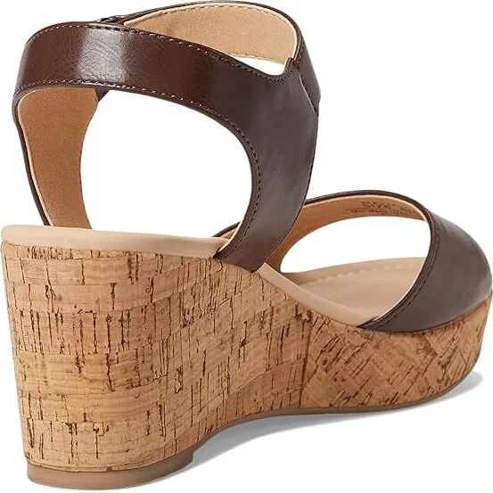 Journee Collection Ranae Women's Wedge Shoes Brown : 8.5 M, Faux Leather - Image 4