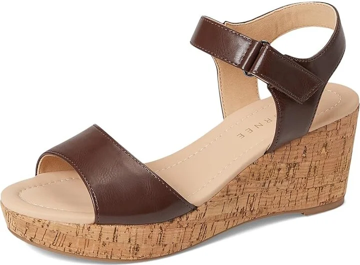Journee Collection Ranae Women's Wedge Shoes Brown : 8.5 M, Faux Leather - Image 5