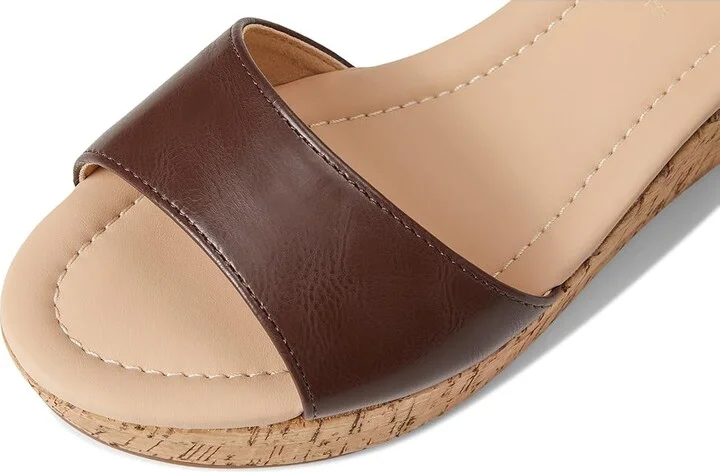 Journee Collection Ranae Women's Wedge Shoes Brown : 8.5 M, Faux Leather - Image 7
