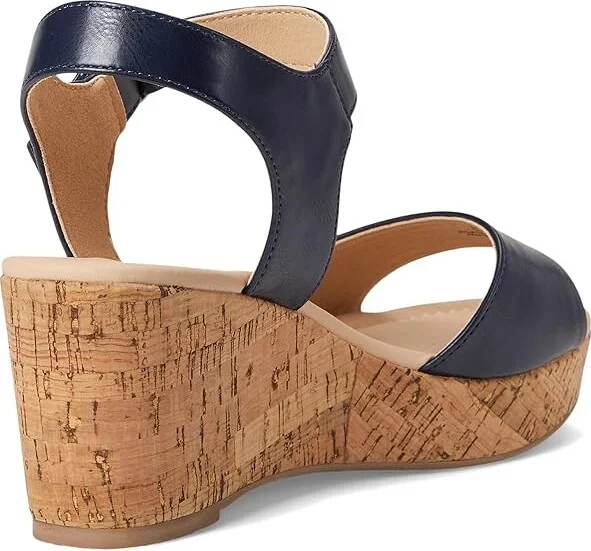 Journee Collection Ranae Women's Wedge Shoes Navy : 9.5 M, Faux Leather - Image 4
