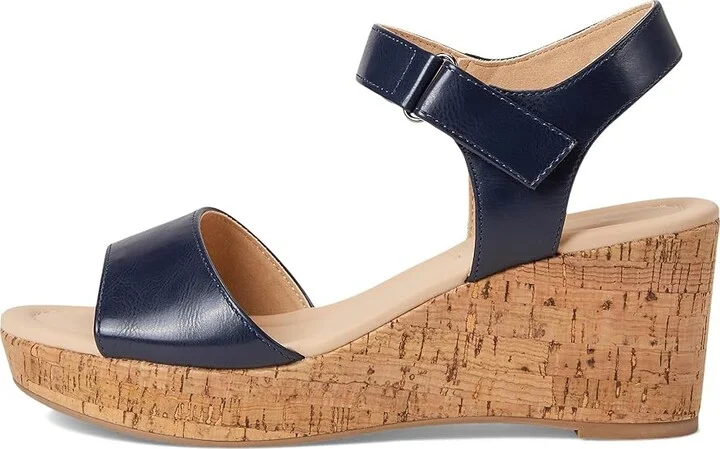 Journee Collection Ranae Women's Wedge Shoes Navy : 9.5 M, Faux Leather - Image 6