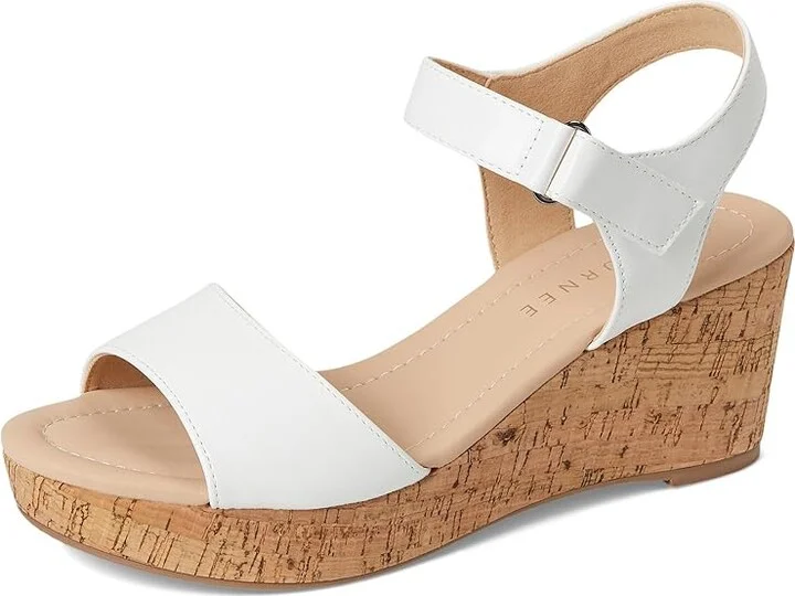 Journee Collection Ranae Women's Wedge Shoes White : 7 M, Faux Leather - Image 5