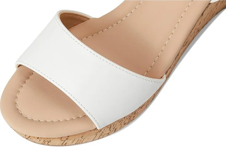 Journee Collection Ranae Women's Wedge Shoes White : 7 M, Faux Leather - Image 7
