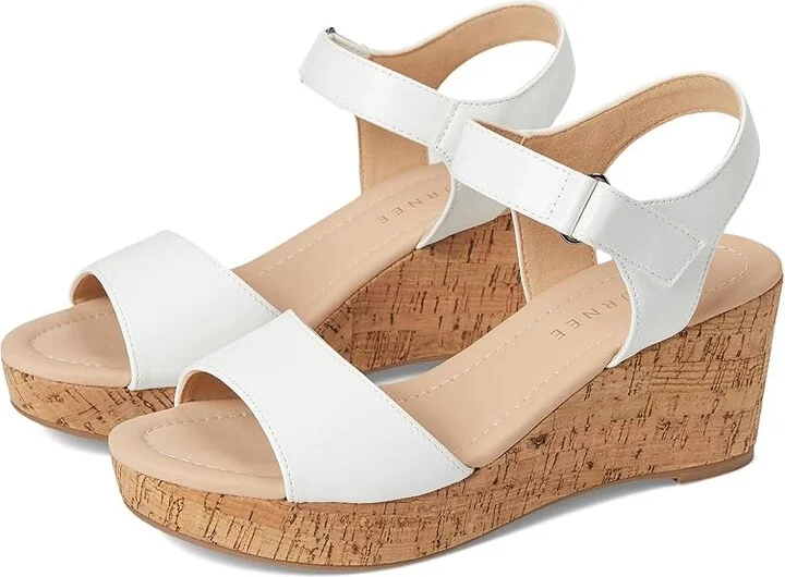 Journee Collection Ranae Women's Wedge Shoes White : 7 M, Faux Leather