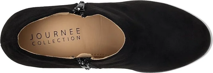 Journee Collection Sanzi Bootie Women's Boots Black : 11 W, Suede - Image 2