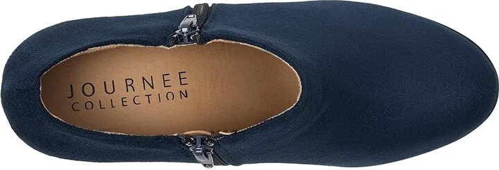 Journee Collection Sanzi Bootie Women's Boots Navy : 8.5 W, Suede - Image 2