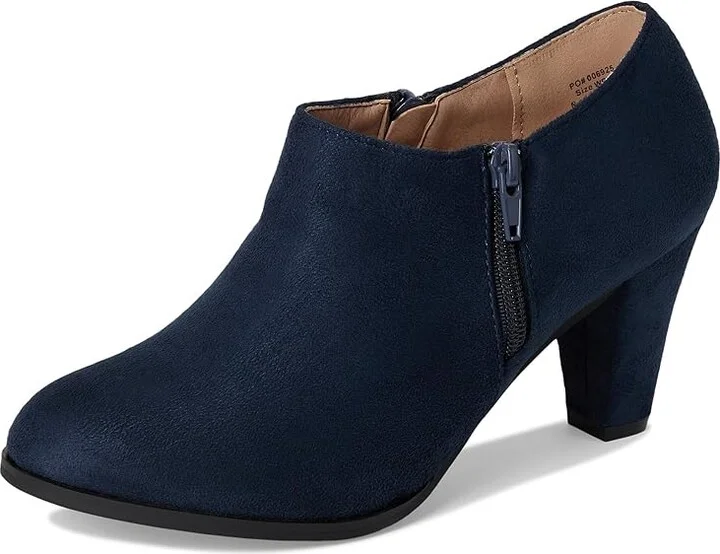 Journee Collection Sanzi Bootie Women's Boots Navy : 8.5 W, Suede - Image 5