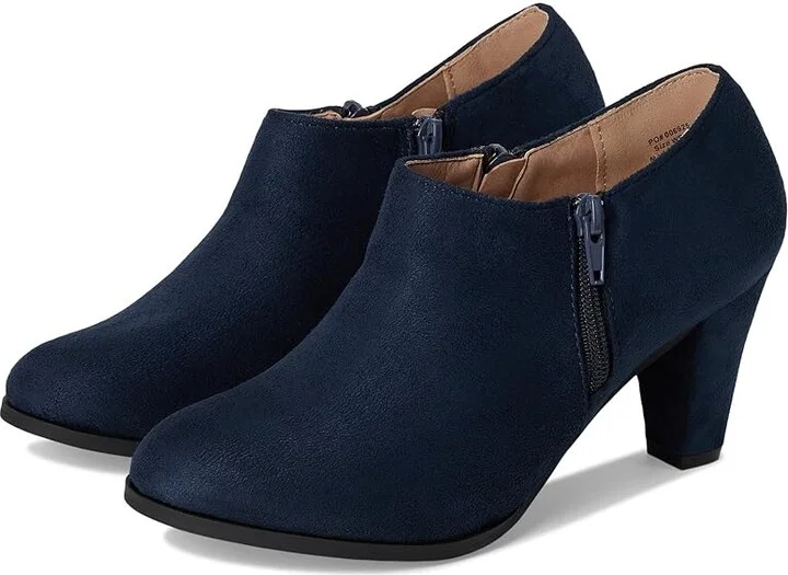 Journee Collection Sanzi Bootie Women's Boots Navy : 8.5 W, Suede