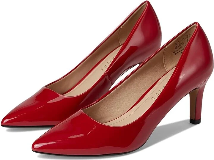 Journee Collection Scylee Women's Shoes Patent/Red : 9 W, Synthetic