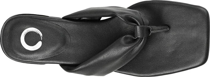Journee Collection SEELAH Women's Sandals Black : 6.5 M, Leather - Image 2