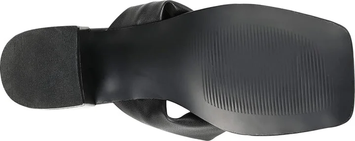 Journee Collection SEELAH Women's Sandals Black : 6.5 M, Leather - Image 3
