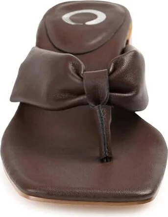 Journee Collection SEELAH Women's Sandals Brown : 6.5 M, Leather - Image 5