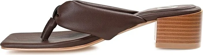 Journee Collection SEELAH Women's Sandals Brown : 6.5 M, Leather - Image 6