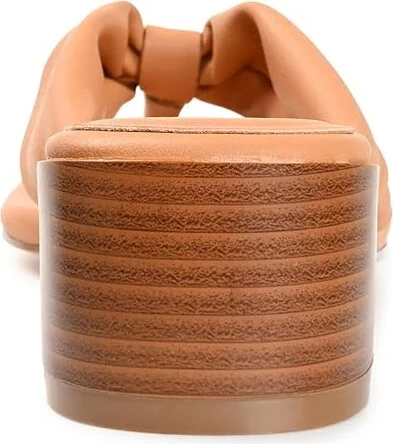 Journee Collection SEELAH Women's Sandals Tan : 6.5 M, Leather - Image 4
