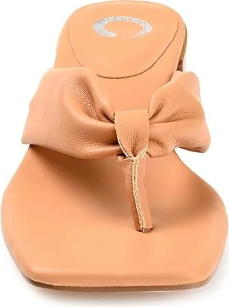 Journee Collection SEELAH Women's Sandals Tan : 6.5 M, Leather - Image 5