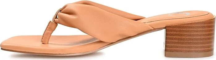 Journee Collection SEELAH Women's Sandals Tan : 6.5 M, Leather - Image 6