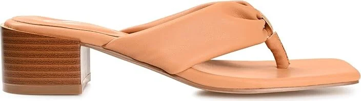 Journee Collection SEELAH Women's Sandals Tan : 6.5 M, Leather - Image 7