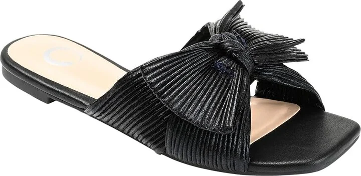 Journee Collection SERLINA Women's Sandals Black : 6.5 M, Synthetic