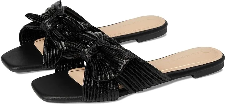 Journee Collection SERLINA Women's Sandals Black : 6 W, Synthetic
