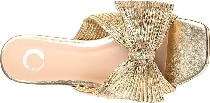 Journee Collection SERLINA Women's Sandals Gold : 7.5 M, Synthetic - Image 2