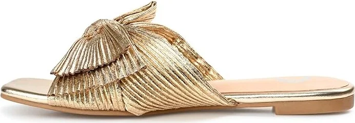 Journee Collection SERLINA Women's Sandals Gold : 7.5 M, Synthetic - Image 6