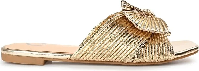 Journee Collection SERLINA Women's Sandals Gold : 7.5 M, Synthetic - Image 7