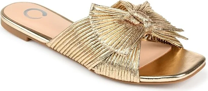 Journee Collection SERLINA Women's Sandals Gold : 7.5 M, Synthetic