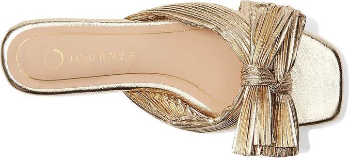 Journee Collection SERLINA Women's Sandals Gold : 7.5 W, Synthetic - Image 2