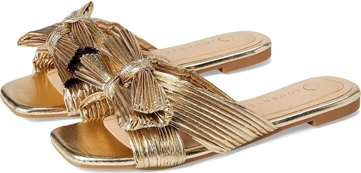 Journee Collection SERLINA Women's Sandals Gold : 7.5 W, Synthetic