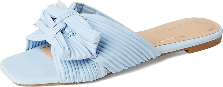 Journee Collection SERLINA Women's Sandals Light Blue : 8 M, Faux Leather - Image 5
