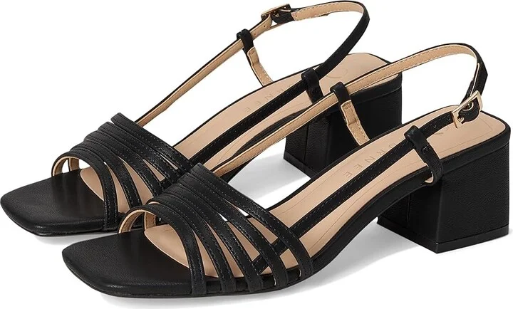 Journee Collection Shayana Women's Sandals Black : 9.5 M, Faux Leather