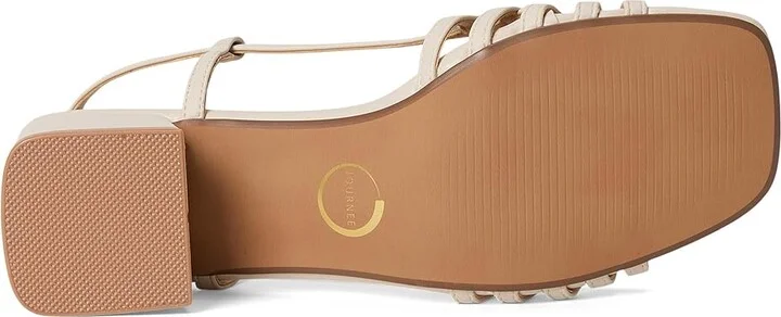 Journee Collection Shayana Women's Sandals Bone : 7 W, Faux Leather - Image 3