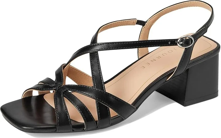 Journee Collection Shyla Women's Dress Sandals Black : 9.5 M, Faux Leather - Image 5