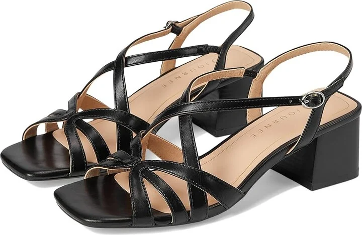 Journee Collection Shyla Women's Dress Sandals Black : 9.5 M, Faux Leather