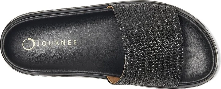 Journee Collection Starr Women's Sandals Black : 10 M, Textile - Image 2