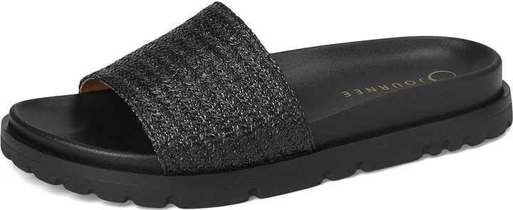 Journee Collection Starr Women's Sandals Black : 10 M, Textile - Image 5