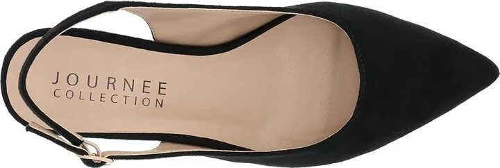 Journee Collection Sylvia Pumps High Women's Heels Black : 10 M, Leather - Image 2