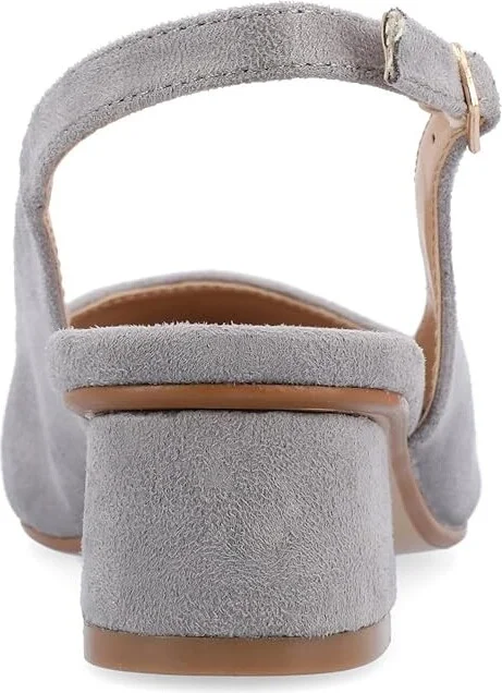 Journee Collection Sylvia Pumps High Women's Heels Grey : 7.5 M, Leather - Image 4