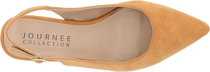Journee Collection Sylvia Pumps High Women's Heels Tan : 5.5 M, Leather - Image 2