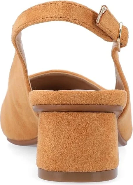 Journee Collection Sylvia Pumps High Women's Heels Tan : 5.5 M, Leather - Image 4