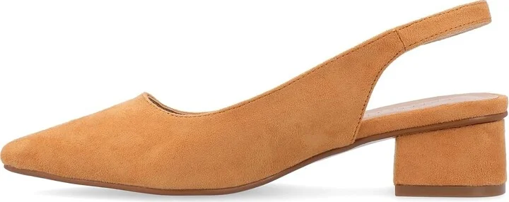 Journee Collection Sylvia Pumps High Women's Heels Tan : 5.5 M, Leather - Image 5