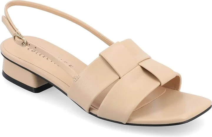Journee Collection Tabatha Women's Sandals Nude : 6.5 M, Faux Leather