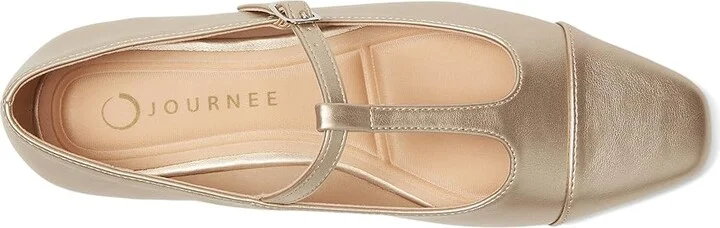 Journee Collection Theah Women's Flat Shoes Champagne : 7 M, Synthetic - Image 2