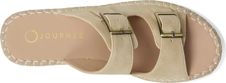 Journee Collection Tresah Women's Dress Sandals Beige : 11 M, Faux Leather - Image 2
