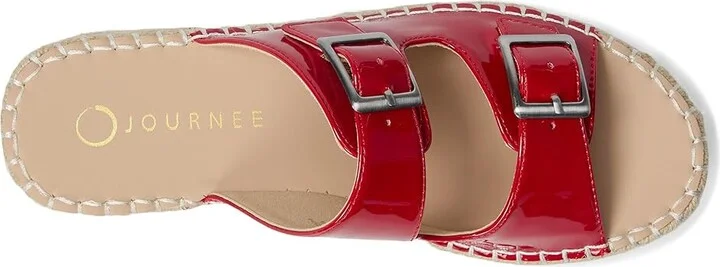 Journee Collection Tresah Women's Dress Sandals Patent/Red : 12 M, Faux Leather - Image 2