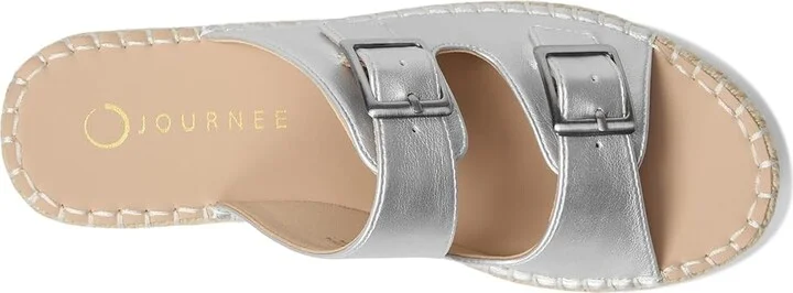 Journee Collection Tresah Women's Dress Sandals Silver : 8.5 M, Faux Leather - Image 2
